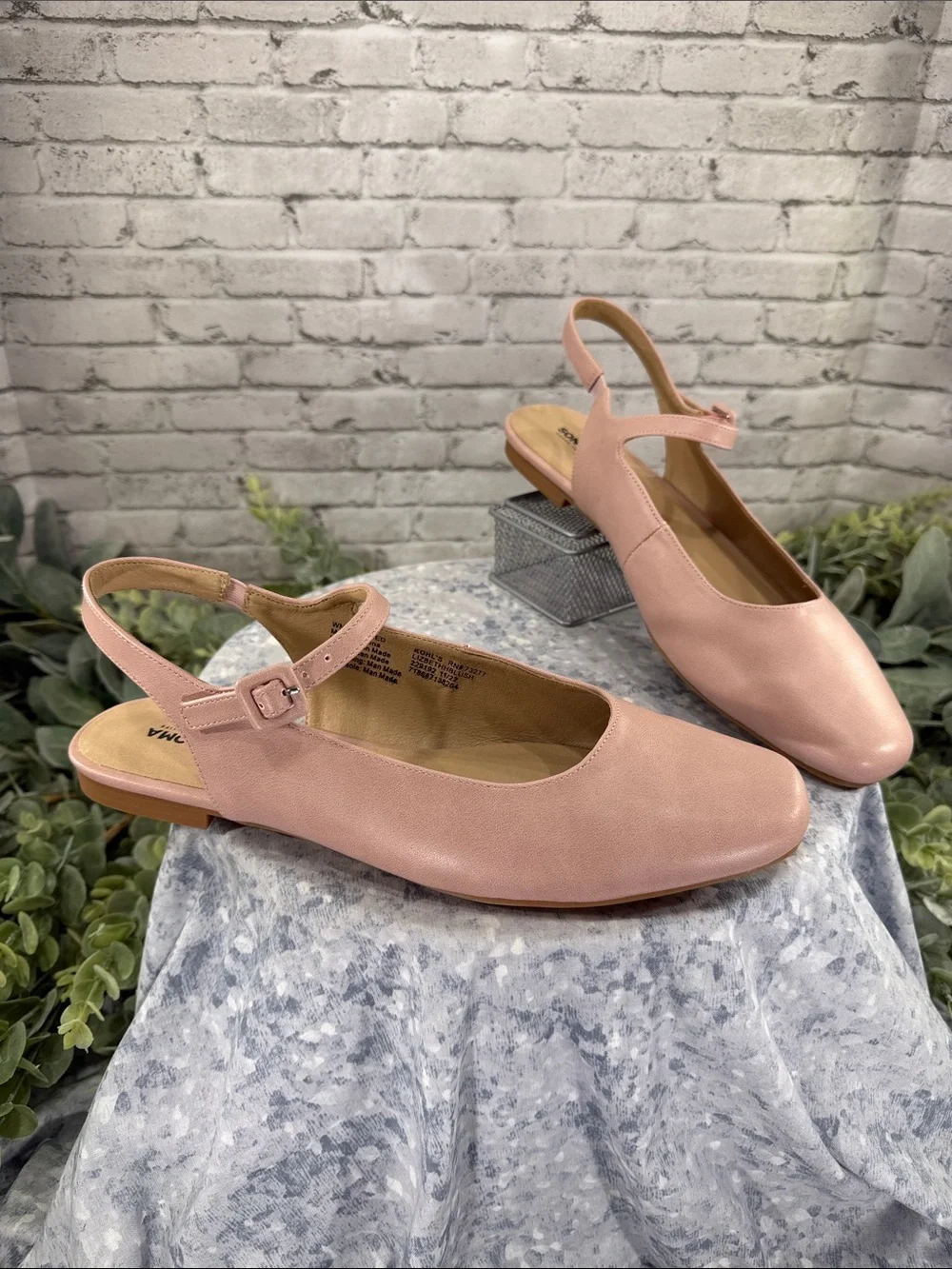 SONOMA “Lizbethh” Blush Round-Toe Open Heel Slingback Dress Flat WMS 9.5M 🩷 NIB